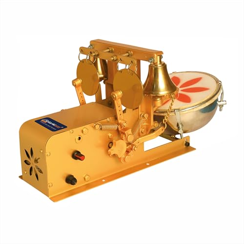 Image of God-Mantra Shankh & Mayur Sounds Fully Automatic Electric Mini Aarti Machine With Nagara, 2-Bells & Jalar For Home Temple, Satsang Or Pooja Room (God-Mantra)