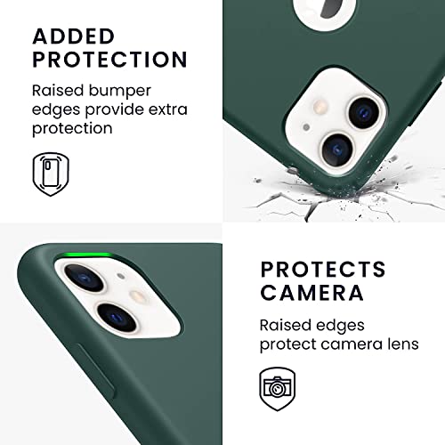 Image of VONZEE Liquid Silicone Soft Back Cover for iPhone 11 Case, Shockproof Slim Camera & Full Body Protection Non Yellowing Cover with Microfiber Lining & Logo Cut (6.1 Inch) -Alpine Green