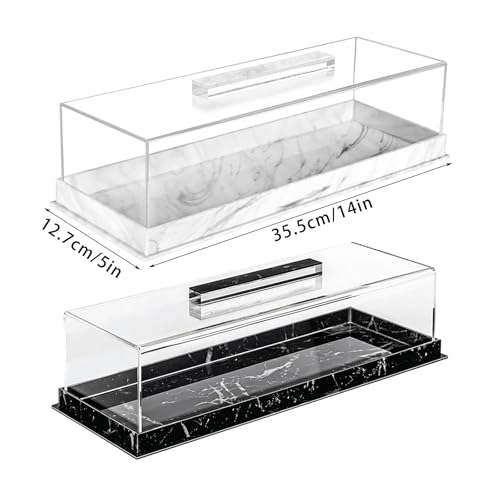 Bandeja de almacenamiento para pasteles rectangular con caja expositora transparente para mesa 4