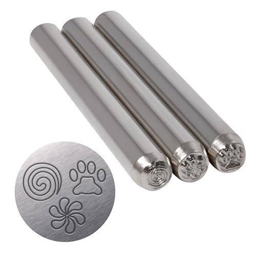 The Beadsmith Steel Design Stamps - Jewelry Stamping Tools, Stuff Design, 3-Piece Set, 3.125 Inches w/ 5 mm Base