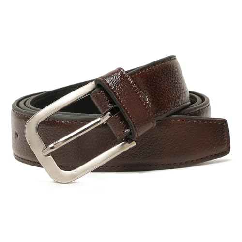 Image of Faux Leather Belt for Men | Adjustable Waistband up to 42 Inches | Belt for Jeans & Dress Pants | Belt with Heavy Buckle 135a