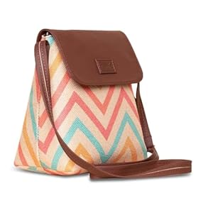 ZOUK-WavBeach-Wave-Pattern-Womens-Hand-Crafted-Multicolor-Flap-Sling-Bag