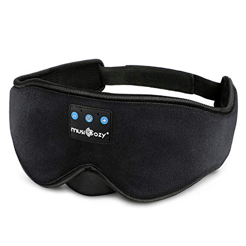 Breathable Sleep Headphones, LC-dolida 3D Sleep Mask Bluetooth 5.0 Wireless Music Eye Mask, with Ultra-Thin HD Stereo Speakers Perfect for Side Sleepers, Air Travel, Meditation (Black)