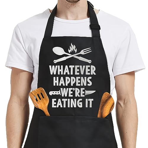 SANDJEST Men's Aprons with Pockets - Funny Aprons for Men BBQ, Kitchen, Cooking - Gifts for Birthday, Birthday