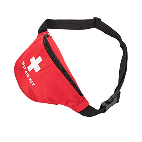 Image of First Aid Fanny Pack First Aid Bag Red Travel Rescue Bag Empty Pouch First Responder Storage Compact Survival Medicine Bag Pocket Container for Car Home Outdoors, Red, 1 Count (Pack of 1), Pouch