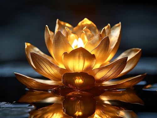 Cadeau arts et artisanat adulte : grand kit de peinture diamant lotus de rêve 150x100cm R-9168