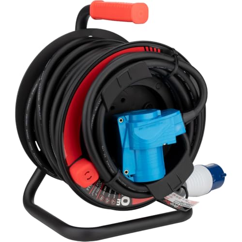 Enrouleur Schuko/CEE P17 20m Protec noir et bleu pour camping-car - 2
