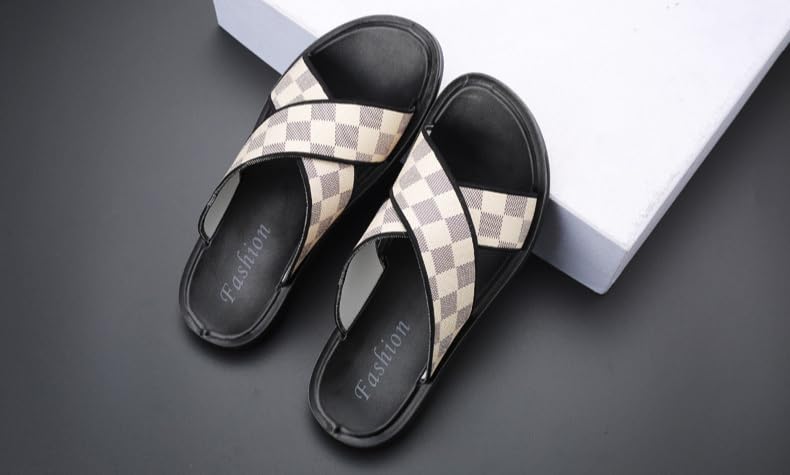 Checkered Sandals for Women Fashion Comfortable Platform Slip on Cute Kawaii Fashion Trendy Y2K Casual Beach Cruise Holiday Summer Gifts Breathable Comfy Casual Slippers3
