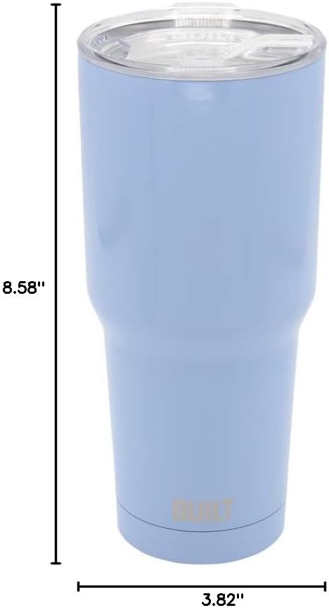 BUILT Double Walled Stainless Steel Tumbler Set with Replacement Lid, 2 Reusable Tritan Wire Straw Cleaning Brush in Gift Box, 30-ounces, Cerulean - Image 8