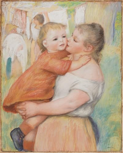 Cuadro en lienzo de Renoir La lavandaia e il suo bambino para decoracion de oficina 60x90cm