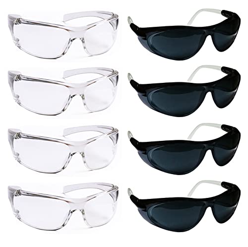 Vezual Safety Goggles Clear Anti Dust Glasses (Pack of 4 Nos) & Black (Pack of 4 Nos) UV Protected Eyewear for Bike Riding, Power Tool, Welding, Laboratory, Wood-working, Blowtorch (B09NWD26ZV) Amazon Price History, Amazon Price Tracker