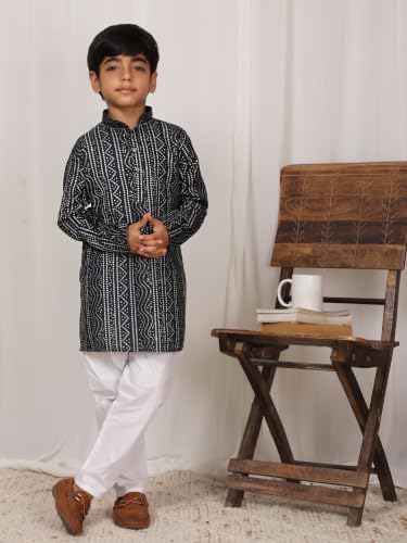 Image of Pro-Ethic Style Developer Kids Boys Kurta Pyjama Set, Festive, Ethnic Wear Set, Cotton, Striped Print (S-295)