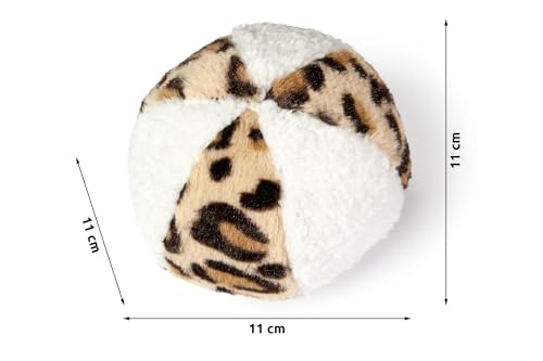 Karlie Safari Ball, Hundespielzeug, Plüsch, Weiß/Braun, Durchm.11 cm