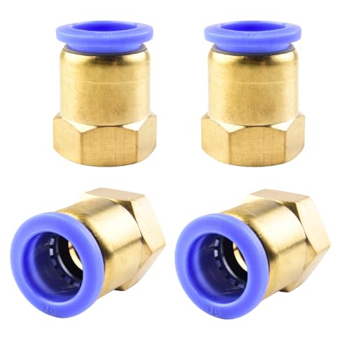 Pack of 4 16 mm Pipe Outer Diameter x 3/8 Inch PT Female Thread Straight Screw Connection Pneumatic Connection Plug Fittings Straight Pipe Fittings for Pneumatic Connection