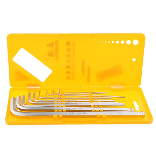 kowaku 9 PCS Conjunto de Chaves Allen Longas com Ponta Esférica Chaves Hexagonais Métricas T10-T50 1