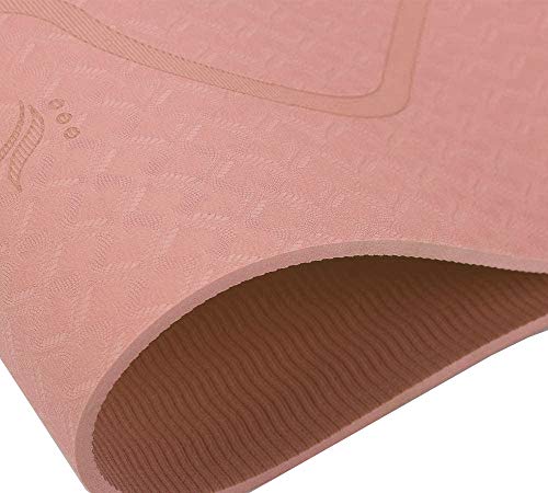 Tapete Yoga TPE 6mm Linhas Corporais Rosa
