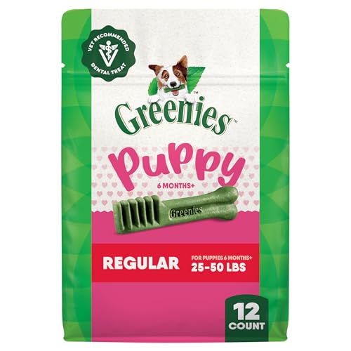 Greenies Veterinarian-Recommended Natural Dental Puppy Treats Regular Size, 12 oz. Pack, 12 Count