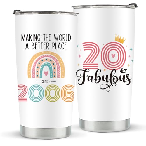 Stainless Steel Vacuum Insulated Tumbler - 20 oz, Perfect 20th Birthday Gift for Women