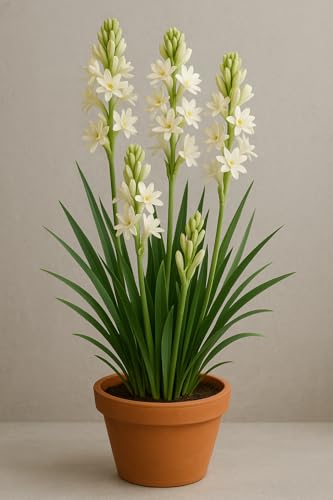 Image of Live Green Flower Bulb Tuberose /Rajnigandha Single /Double Petal Fragrance For Home Gardening (Pack Of 10 Bulbs + 1 Free Bulb)