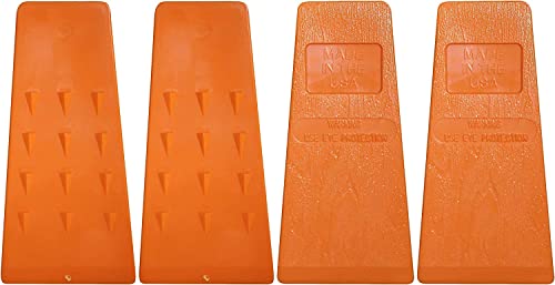 MGP SUPPLY 5.5 Inch Felling Wedge - Four Tree Cutting Wedges Forestry Tools Accessories Wedges with Spikes for Safety Chainsaw - Orange, Set of 4