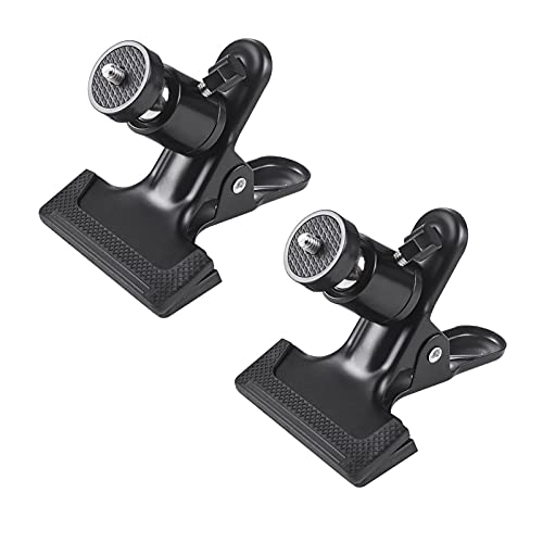 2 Stück Kamera Blitz Halterung 360 Grad Kamera Klammer Halter Ständer Stativschelle Montage Klemmstativ Blitzschiene mit…