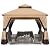 MASTERCANOPY 10x10FT Outdoor Patio Gazebo with Double Roofs, Mosquito Netting and Privacy Screens for Backyard, Garden, Lawn, Beige