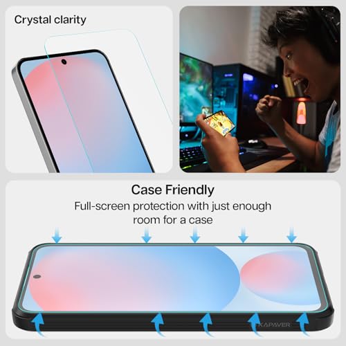 Image of KAPAVER GT Series Clear Tempered Glass Screen Guard Protector for Galaxy S24 FE (Glass with EasyDO Applicator)- 2 Pack