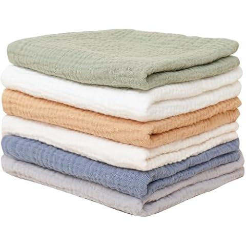 Niceye Baby Muslin Washcloths 100% Cotton Wash Cloths for Baby Face Body, Soft & Absorbent Baby Towels for Newborns Cover