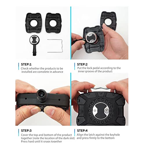 Bike Pedal Flat Converter Durable Nylon Aluminum Alloy Anti Skid Design Easy Installation for Road Bikes Black 154g 1 Pair 6