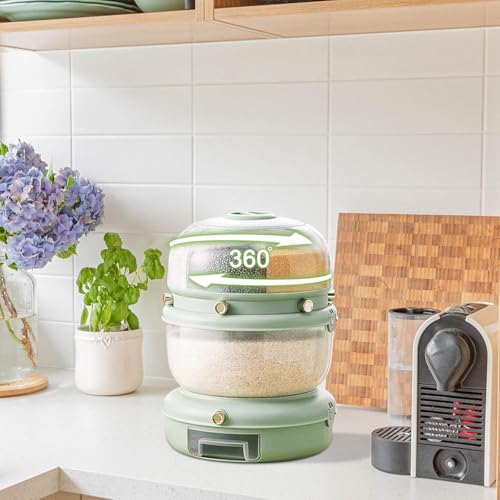 Solution de stockage des aliments avec bac à riz transparent vert - 7