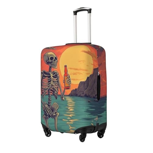 Skull Print Travel Luggage Cover Elastic Baggage Protector Fits 25-28 Inch Luggage2