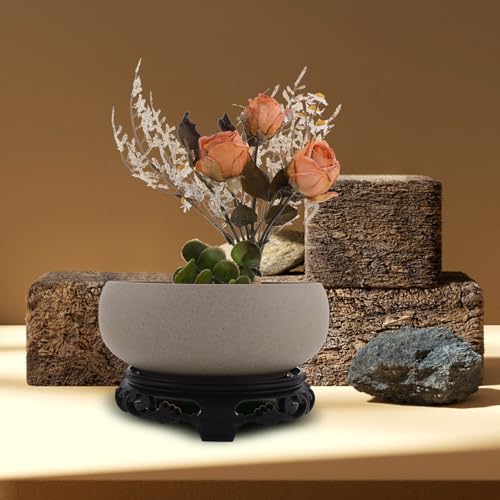 Pot céramique pour lotus évitant les fuites d'eau sur le bureau - 8