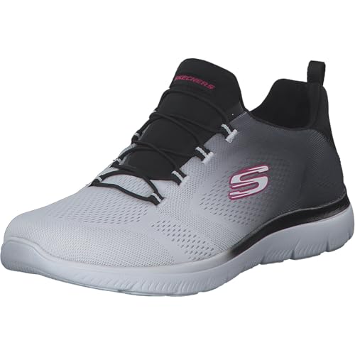 Skechers Donna Summits Bright Charmer Scarpe da ginnastica, Black & White Mesh/Trim, 36 EU