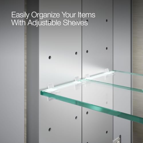 Kohler CB-CLC3526FS Double Door Beveled Mirrored Medicine Cabinets for Bathroom with Mirror Doors & Adjustable Shelves, Rectangular Beveled Edge, 35 in. W x 26 in. H - image 8