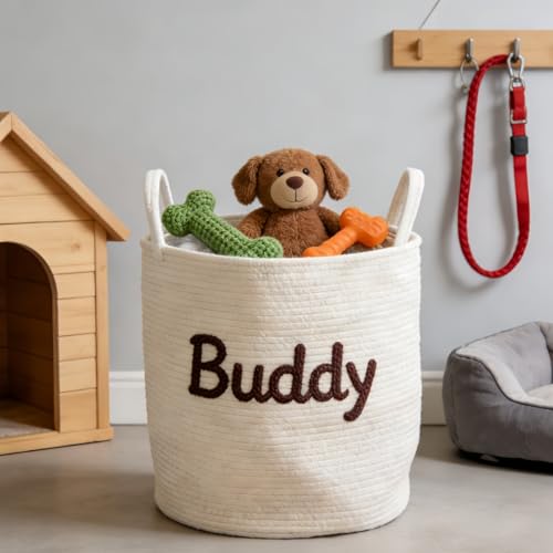 Cesta grande de cuerda de algodón personalizada para organizar juguetes en el cuarto infantil 2