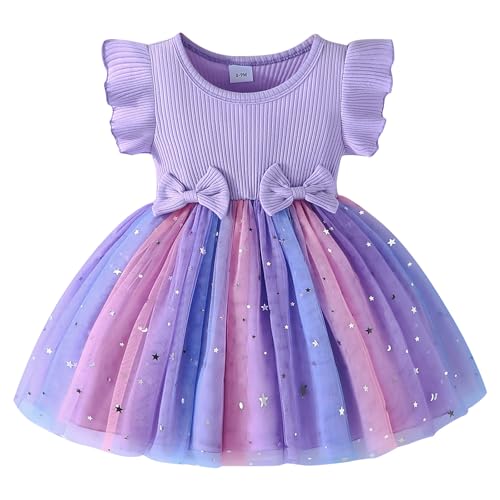 ChuYuKu Toddler Baby Girl Tulle Dress Princess Birthday Sleeveless Dresses Summer Outfits Photo Shoot Cake Smash 6M - 3T