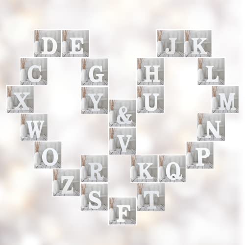 AOCEAN 6 Inch White Wood Letters - Unfinished Wood Letters for Wall Christmas Decor Standing Letters Slices Sign Board Decoration for Xmas Home Party Projects (A) - Thumbnail 7