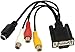 JX2 VGA to RCA Cable, VGA to TV 3 RCA S-Video AV Adapter (VGA-RCA) for Laptop PC Computer Video Out TV HDTV LCD Projector Monitor (3 Pack)