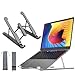 Soporte Portátil Mesa 6 Ángulos Ajustables, Aleación de ABS+Aluminio, Soporte Ordenador Portatil Ventilado Plegable para 10-15.6”Macbook, DELL, Chrome, Otros Portátiles y Tableta - Negro