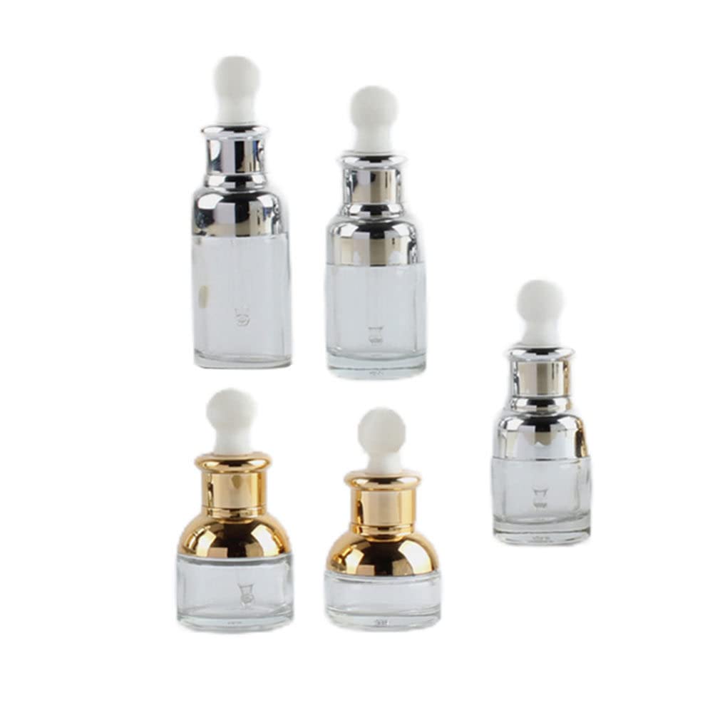 FOMIYES 5pcs Clear Glass Dropper Bottles Leakproof Travel Dropper Bottles Glass Tincture Bottles with Eye Droppers for Essential Oil