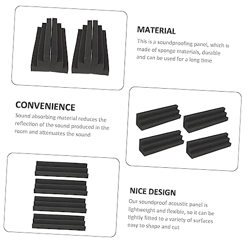 KESYOO Paneles Acústicos de Absorción de Sonido Diseño en Cuña para Insulación de Baja Frecuencia 4 piezas Paneles de Pared Aislantes Negros para Teatro en Casa KTV Estudio miniatura 4