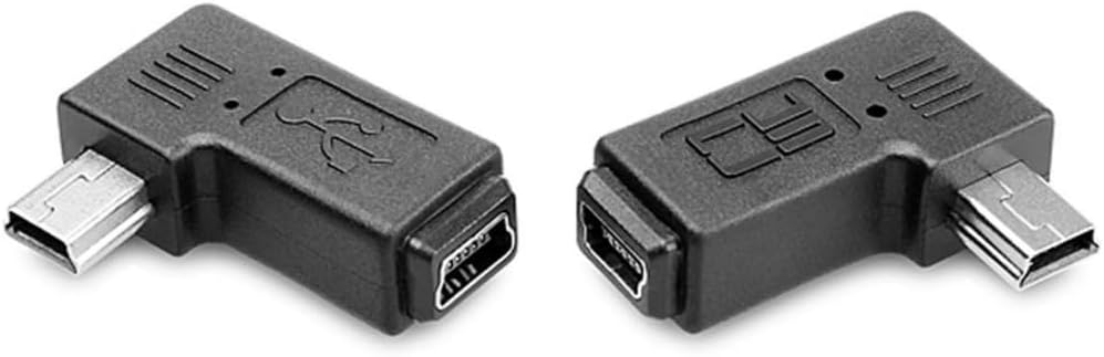 chenyang CY 90 Degree Left and Right Angled Mini USB 5 Pin Male to Female Extension Adapter- 2 Pcs