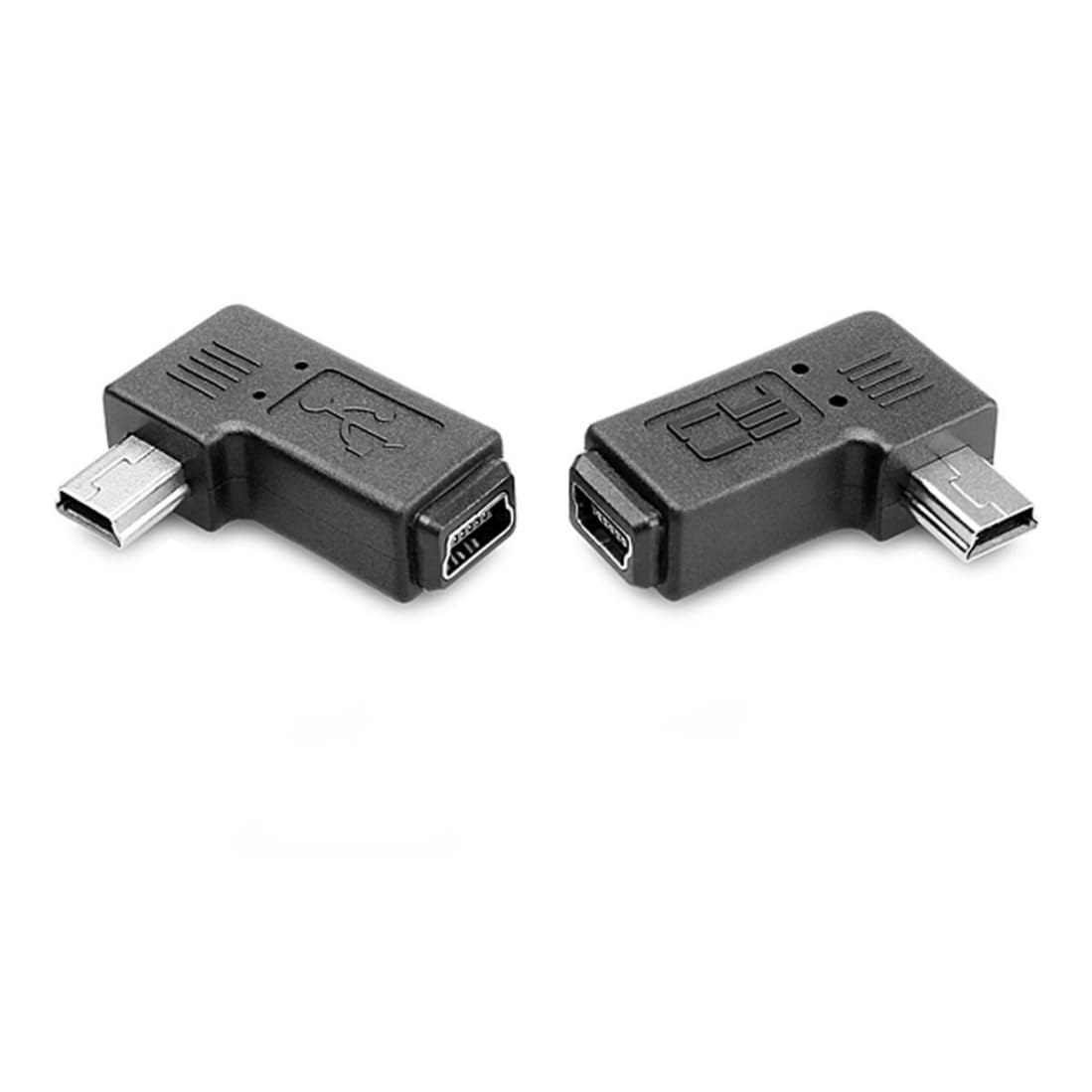 chenyang CY 90 Degree Left and Right Angled Mini USB 5 Pin Male to Female Extension Adapter- 2 Pcs