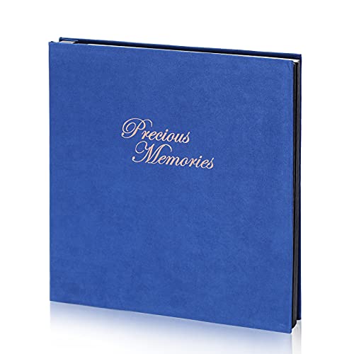 Large 13"×12.6" Photo Albums with Velvet Cover Self Adhesive Memory Book 40 Self-Stick black Pages Hold Various Sized Photos or pictures Up to A4 Size Delicate Presents Album Scrapbook