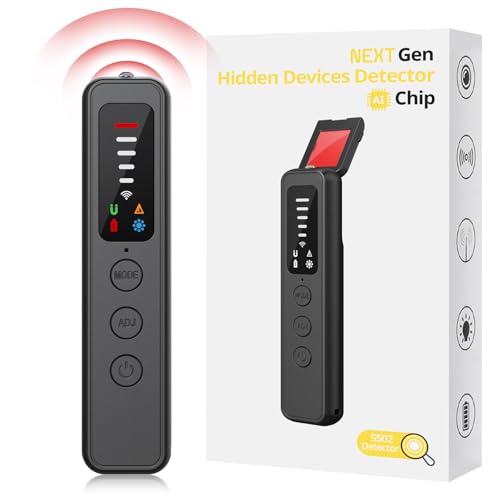 Souhpyh Wanzen Detektor Versteckte Kamera Detektor RF Wireless GPS Tracker Finder Abhörgerätedetektor Anti-Spy Bug Detektor mit 6 Empfindlichkeitsstufen für Hotel Heim Büro Reisen