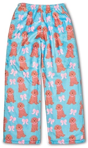 Image of iscream Big Girls Silky Soft Fun Print Plush Fleece Pants - Furry Friends Collection