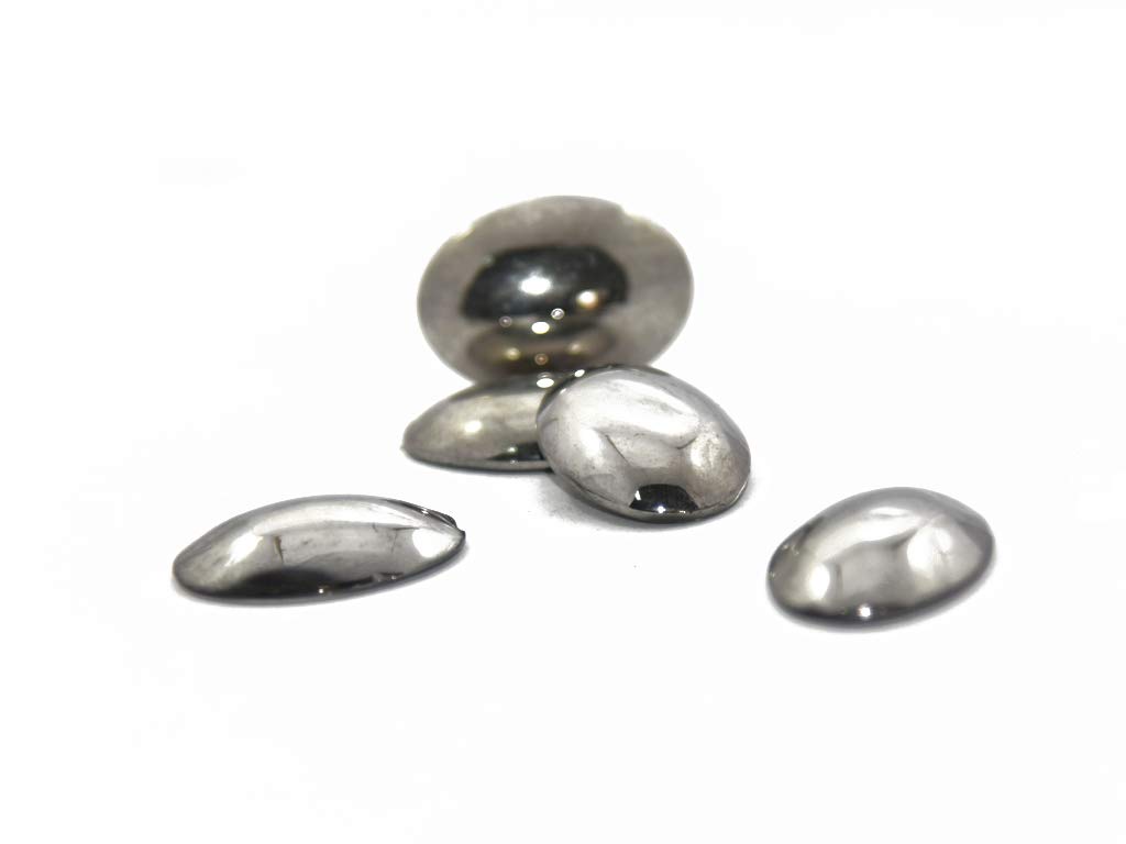 The Design Cart Silver Metallic Oval Glass Stones (12.5 mm * 25 mm) (5 Pieces) - Used for Craft/Home Decoration, Aquarium Fillers/Fish Tank, Garden Decoration, Vase Fillers-image-1