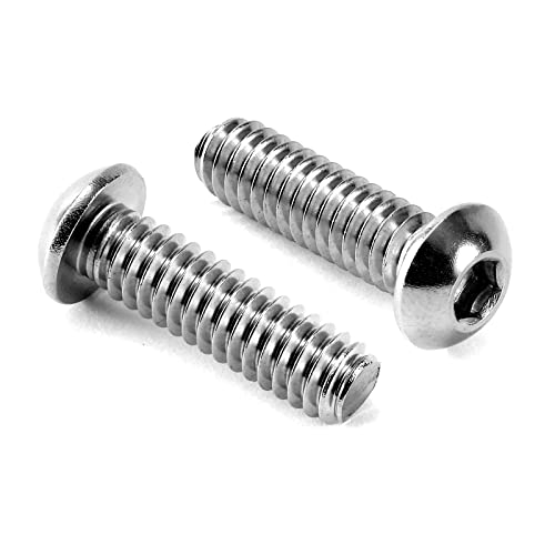 Image of 1 /4-20 x 7 /8 inch Button Head Socket Cap Bolts Screws, 20Pcs 304 Stainless Steel 18-8, Allen Hex Drive, Bright Finish by SG TZH(with Hex Spanner)