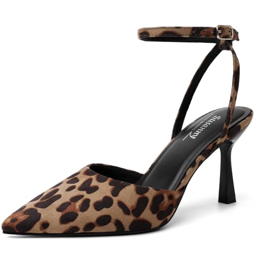 Image of Susanny Heels for Women Stiletto Closed Pointed Toe Backless Dress Shoes High Heels Sexy Kitten Pumps Wedding Guest Party Dance Prom Dressy Comfort Shoes