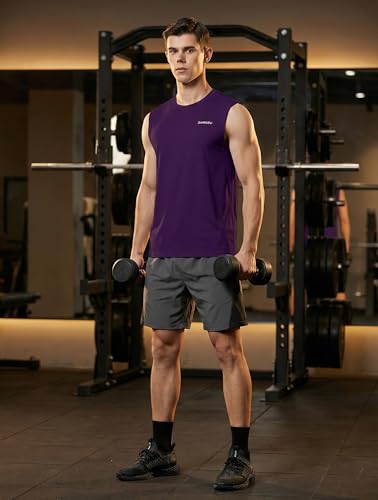 Image of DEMOZU Men's Sleeveless Workout Swim Shirt Quick Dry Athletic Muscle Beach Tank Top Big and Tall